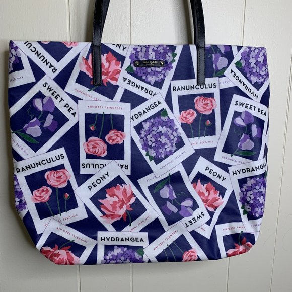 Kate Spade Seed Packets Spring Tote Bag RARE - Picture 4 of 5